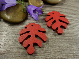 Puuriipus lehti, 30x23mm, tummanpunainen, 1kpl