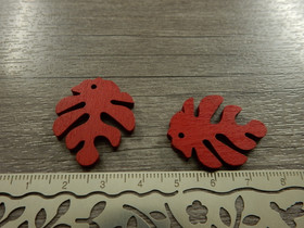 Puuriipus lehti, 30x23mm, tummanpunainen, 1kpl