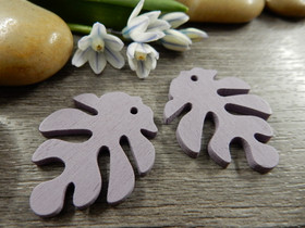 Puuriipus lehti, 30x23mm, liila, 1kpl