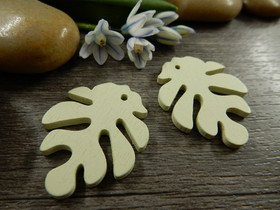 Puuriipus lehti, 30x23mm, kerma, 1kpl