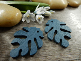 Puuriipus lehti, 30x23mm, petrooli, 1kpl