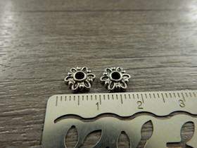 Helmihattu kukka, 7x8mm, kromi, 20kpl