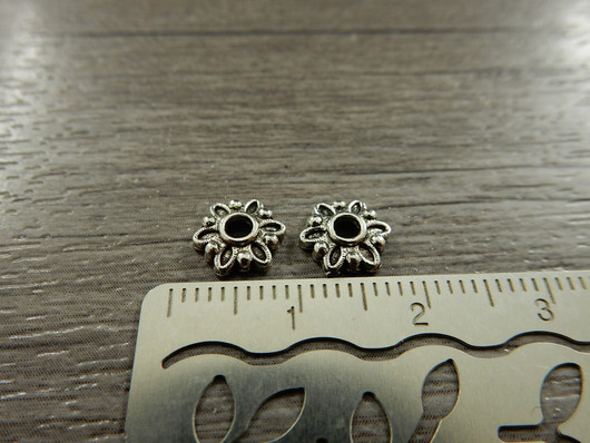 Helmihattu kukka, 7x8mm, kromi, 20kpl