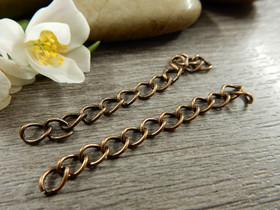 Säätöketju ovaali, 4-5cm, kupari, 10kpl