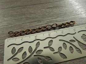 Säätöketju ovaali, 4-5cm, kupari, 10kpl