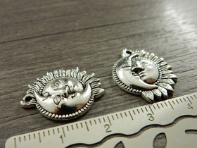 Kuu/aurinkoriipus, 20x16mm, kromi, 1kpl