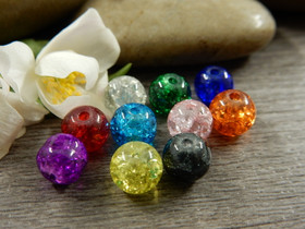 Lasihelmi särö, 6mm, mix setti, 20kpl 