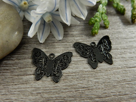 Perhonenriipus, 12x14mm, musta, 1kpl