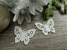 Perhonenriipus, 12x14mm, valkoinen, 1kpl