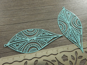 Kuvioriipus, 58x25mm, vaaleaturkoosi, 1kpl