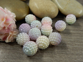 Akryylihelmi vadelma, 10mm, moniväri, 20kpl