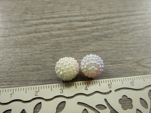 Akryylihelmi vadelma, 10mm, moniväri, 20kpl