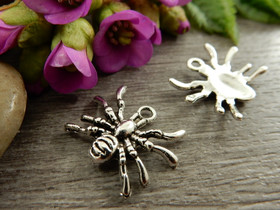 Hämähäkkiriipus, 19x14mm, kromi, 1kpl