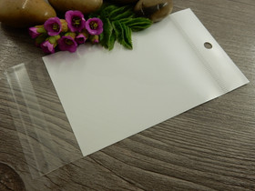 Sellofaanipussi reiällä, 7x14cm, valkoinen, 1kpl