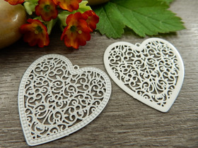 Sydänriipus, 32x30mm, valkoinen, 1kpl