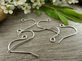 Korvakorukoukku, 14x18mm, kirkashopea, 10paria