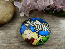 Kapussi tyttö ja seepra, 25mm, värikäs, 1kpl