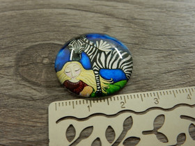 Kapussi tyttö ja seepra, 25mm, värikäs, 1kpl