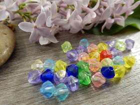 Akryylihelmi fasetoitu bicone, 5mm, mix, 20kpl