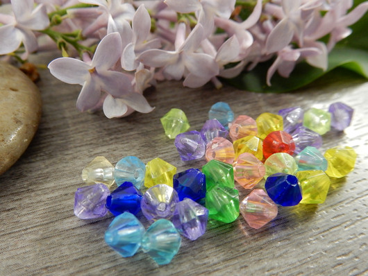 Akryylihelmi fasetoitu bicone, 5mm, mix, 20kpl