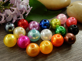 Akryylihelmi, 10mm, mixsetti, 20kpl