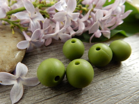 Silikonihelmi, 9mm, maastonvihreä, 1kpl