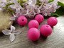 Silikonihelmi, 9mm, fuksia, 1kpl