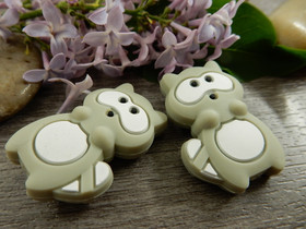 Silikonihelmi pesukarhu, 31x20mm, vaaleanharmaa, 1kpl