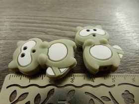 Silikonihelmi pesukarhu, 31x20mm, vaaleanharmaa, 1kpl