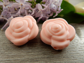 Silikonihelmi ruusu, 21mm, vaaleanpunainen, 1kpl