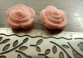 Silikonihelmi ruusu, 21mm, vaaleanpunainen, 1kpl