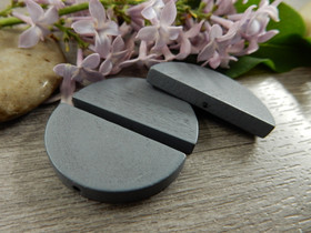 Puoliympyrä puuhelmi, 31x15mm, harmaa, 10kpl