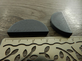 Puoliympyrä puuhelmi, 31x15mm, harmaa, 10kpl