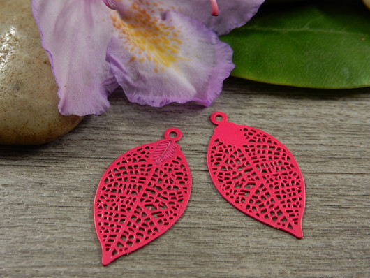 Lehtiriipus, 28x15mm, pinkki, 1kpl