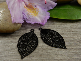 Lehtiriipus, 28x15mm, musta, 1kpl