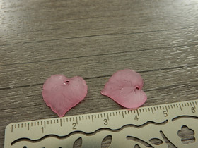 Lehtiriipus akryyli, 15x15mm, pinkki, 1kpl