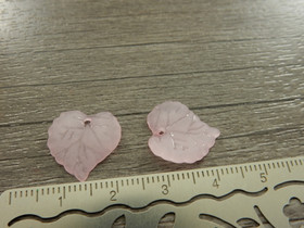 Lehtiriipus akryyli, 15x15mm, vaaleanpunainen, 1kpl