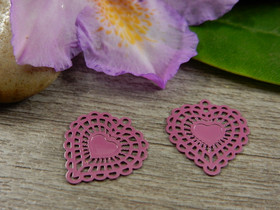 Sydänriipus, 15x14mm, purppura, 1kpl