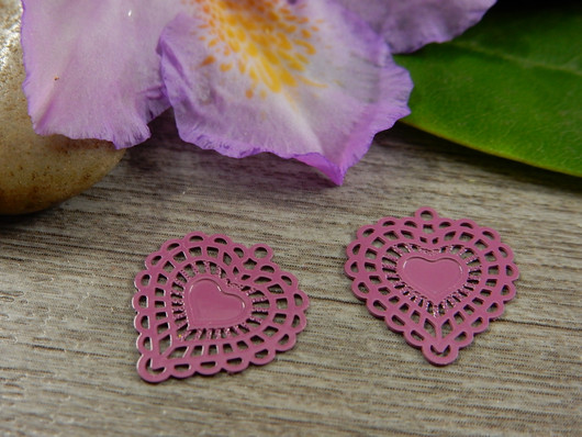 Sydänriipus, 15x14mm, purppura, 1kpl