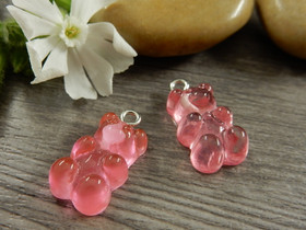 Nalleriipus, 21x11mm, pinkki, 1kpl