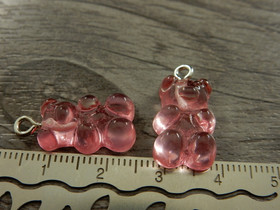 Nalleriipus, 21x11mm, pinkki, 1kpl