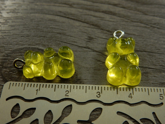 Nalleriipus, 21x11mm, keltainen, 1kpl