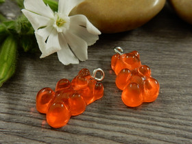 Nalleriipus, 21x11mm, tummaoranssi, 1kpl