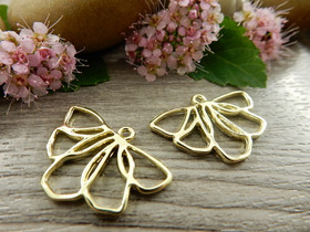 Lehtiriipus, 25x18mm, kulta, 1kpl