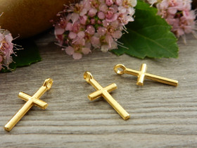 Ristiriipus, 17x8mm, kulta, 1kpl