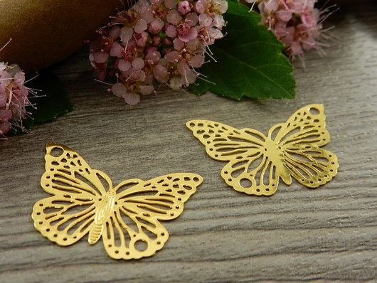 Perhonenriipus/ linkki, 18x25mm, kulta , 1kpl