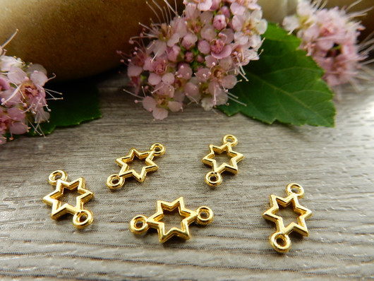 Tähtiriipus/ linkki, 10x6mm, kulta, 1kpl