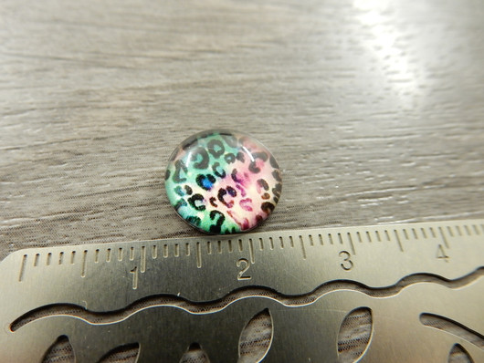 Kapussi kuvio, 12mm, pinkki/vihreä, 1kpl