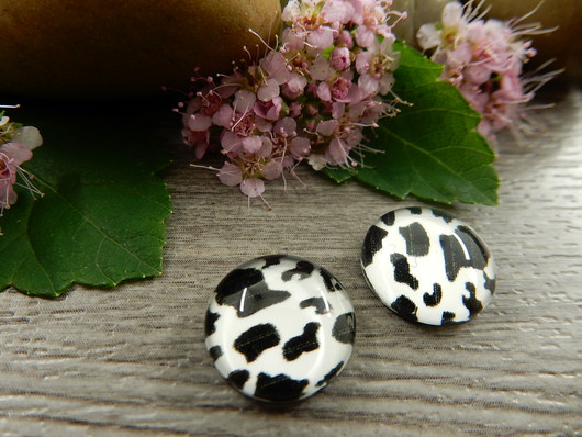 Kapussi kuvio, 12mm, musta-valkoinen, 1kpl