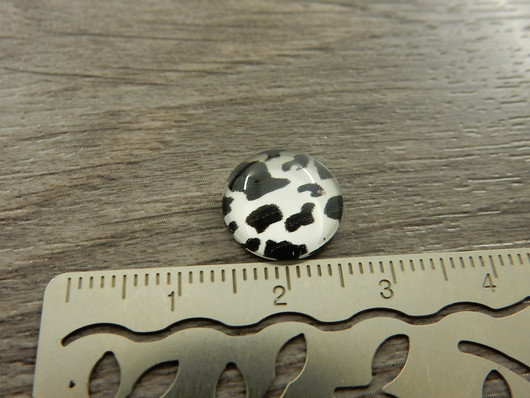 Kapussi kuvio, 12mm, musta-valkoinen, 1kpl